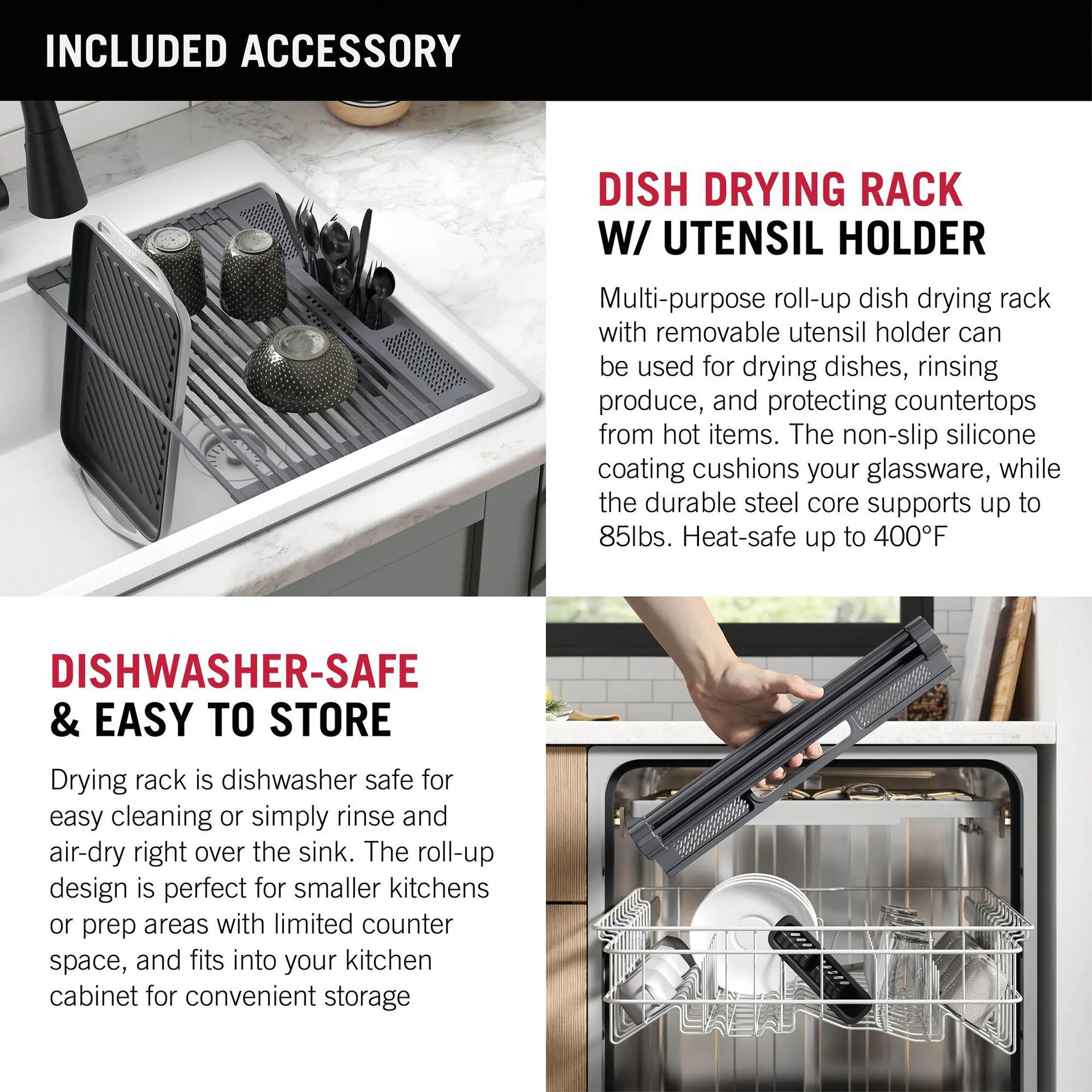 33&rdquo;&nbsp;Granite Composite&nbsp;Workstation Kitchen Sink&nbsp;Drop-In&nbsp;Top Mount Single Bowl with&nbsp;WorkFlow&trade; Ledge and Accessories
